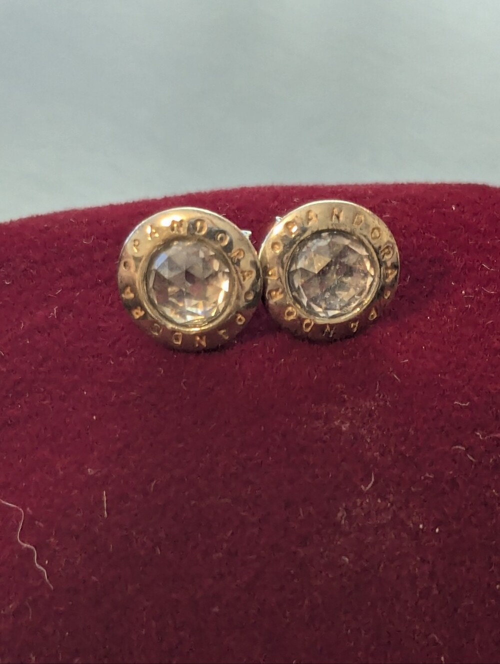 Pandora Logo Studs Sterling silver stamped 925 ALE